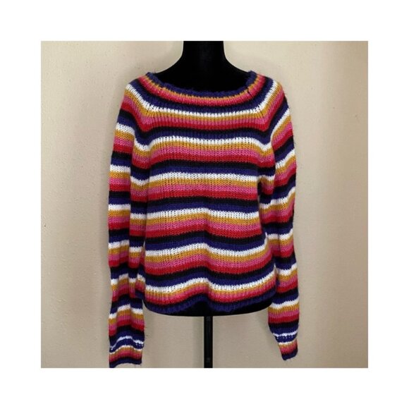 Kidcore Long Sleeve Multicolor Stripped Sweater size L - Picture 1 of 4